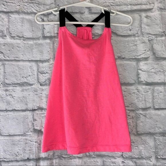 Xersion racerback tank top pink with black straps girls size Small 6-6X - Picture 1 of 4